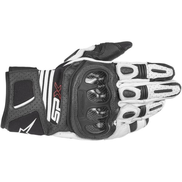 Gloves Racing Alpinestars SP X Air Carbon V2 Black/White Leather Gloves
