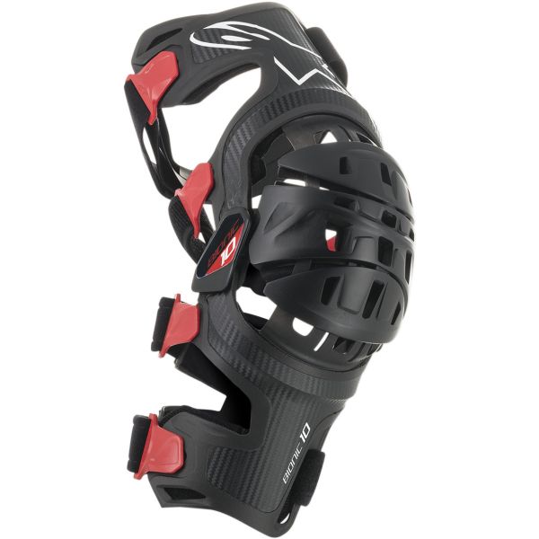 Knee protectors Alpinestars Bionic 10 Barbon Black/Red Left Knee Brace