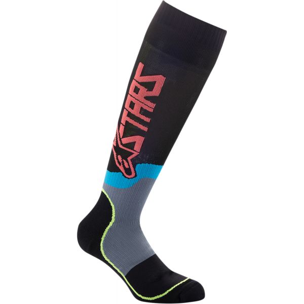 Socks MX-Enduro Alpinestars Moto MX Socks Plus 2 Black/Yellow/Coral