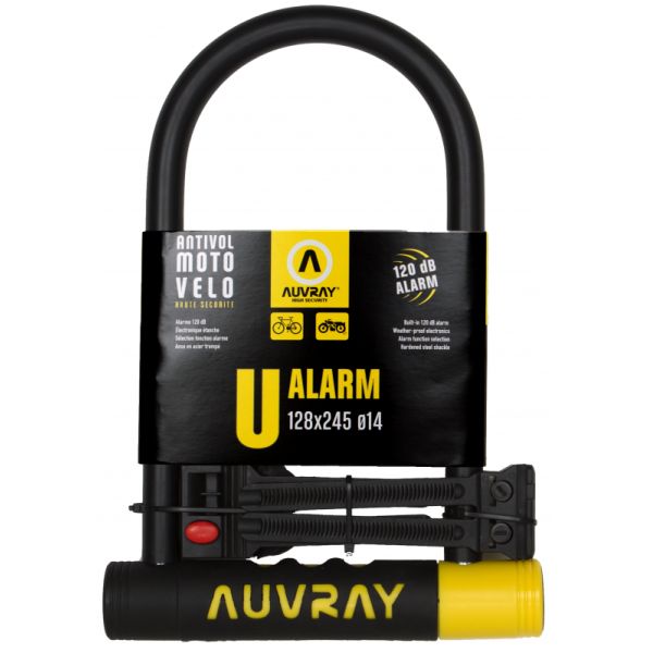 Antifurt Moto Auvray Antifurt Moto U- Alarm Black/Yellow UA128245AUV