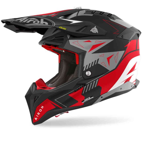 Helmets MX-Enduro Airoh Moto MX/Enduro Helmet Aviator 3 Spin Red Matt 24