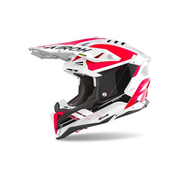 Helmets MX-Enduro Airoh Moto MX/Enduro Helmet Aviator 3 Saber Red 24