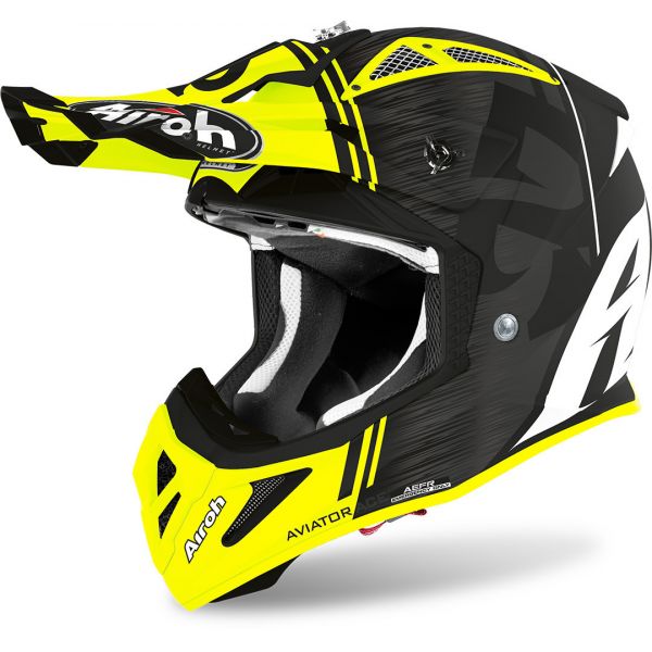 Helmets MX-Enduro Airoh Helmet Aviator Ace Kybon Yellow Matt