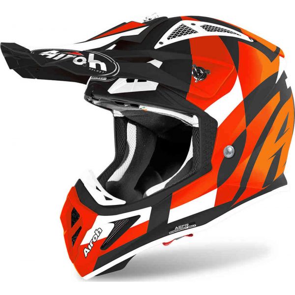 Helmets MX-Enduro Airoh Aviator Ace Trick Orange Matt Helmet