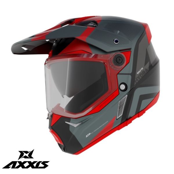  Axxis Adventure/Touring Moto Helmet Wolf Ds Hydra B5 Matte Red 24