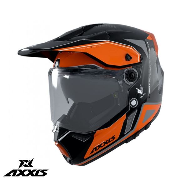  Axxis Adventure/Touring Moto Helmet Wolf Ds Roadrunner B4 Matte Fluo Orange 24