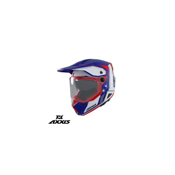  Axxis Adventure/Touring Moto Helmet Wolf Ds Roadrunner C7 Matte Blue 24