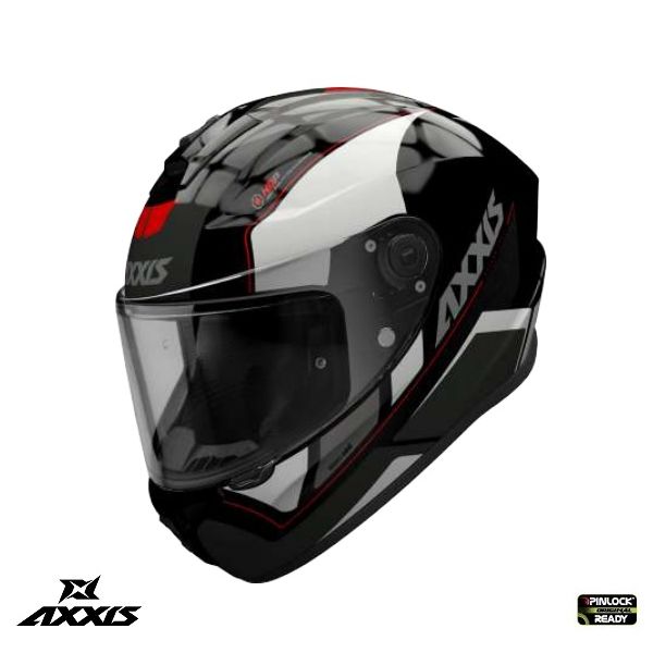  Axxis Full-Face Moto Helmet Draken S B0 Wind Glossy White 24