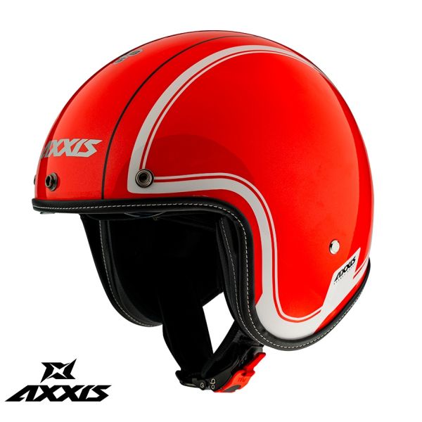  Axxis Open-Face/Jet Moto Helmet Sv Royal A5 Glossy Red 24
