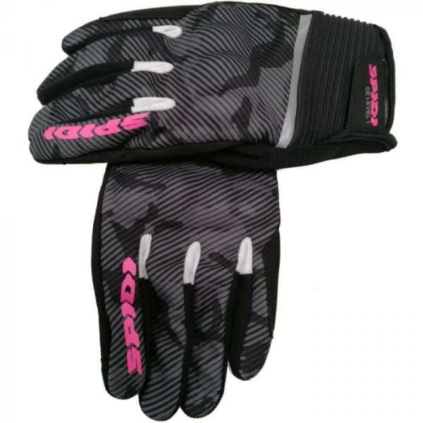 Gloves Womens Spidi Textille Dama Flash CE Black Camouflage Pink 2022 Moto Gloves