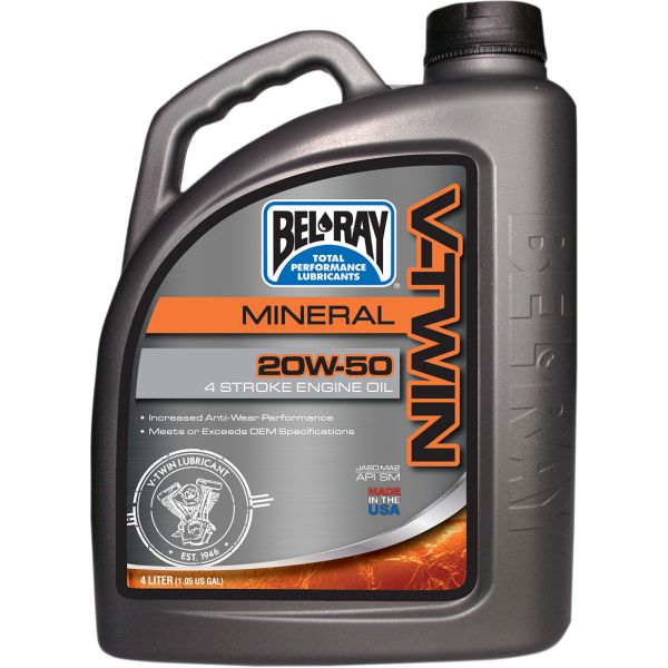 4 stokes engine oil Bel Ray Engine Oil V-TWIN MINERAL 20W-50  4 l