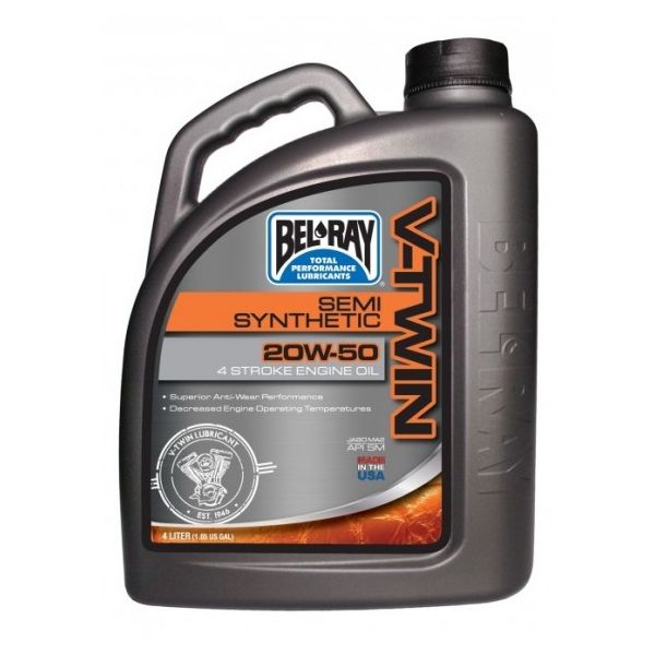 4 stokes engine oil Bel Ray 4T V-Twin 20w50 Semi Synthetic 4L Motor Oil