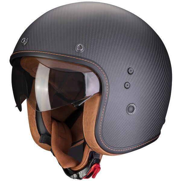 Jet helmets Scorpion Exo Moto Open Face/Jet Helmet Belfast Evo Carbon Uni Matt Black 2022