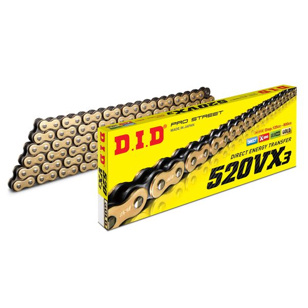 Chain kit D.I.D. Moto Chain 520 S Gold/Silver 100 Connecting Link 12231738