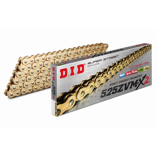 Chain Kit Street Bikes D.I.D. Moto Chain 525 S Gold 108 Connecting Link 12231811