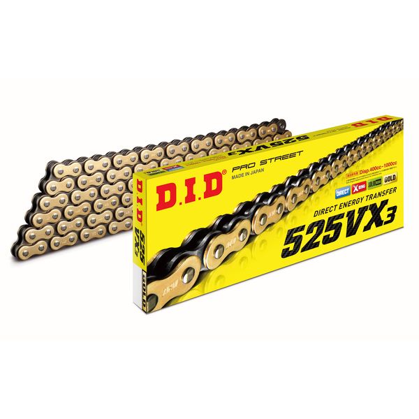 Chain Kit Street Bikes D.I.D. Moto Chain 525 S Gold 114 Connecting Link 12231792