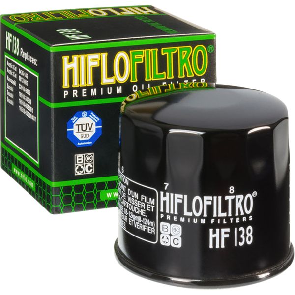 Street Bikes Oil Filters Hiflofiltro Oil Filter Glossy Black HF138