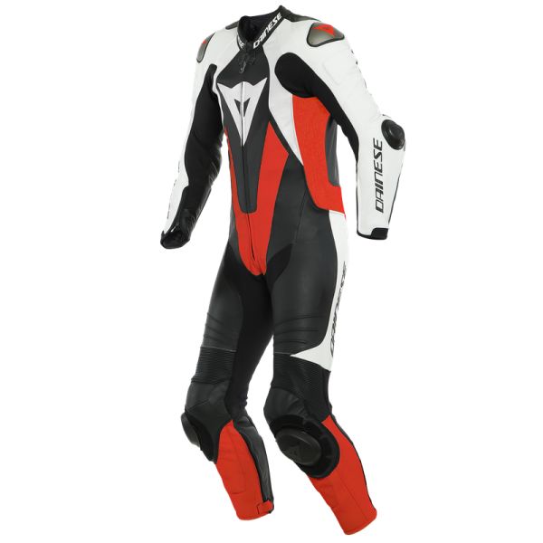 Dainese Moto Gear Dainese Laguna Seca 5 1Pc Leather Suit Perf. Black/White/Fluo-Red 23