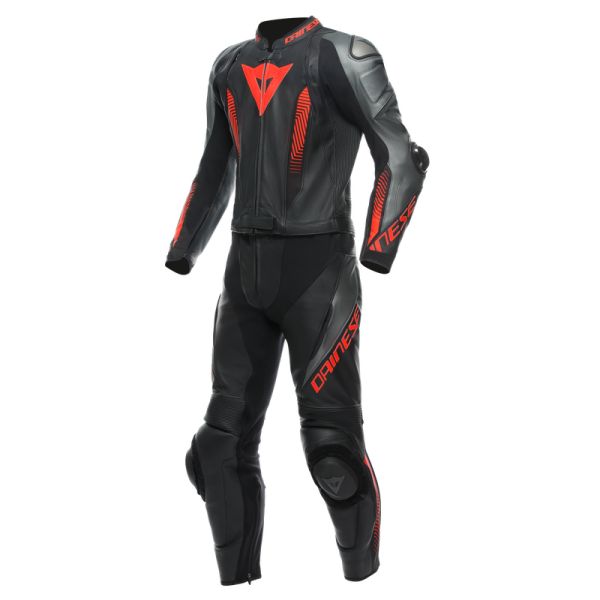 Dainese Moto Gear Dainese Laguna Seca 5 2Pcs Leather Suit Black/Anthracite/Fluo-Red 23
