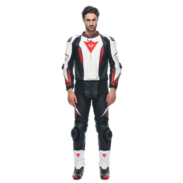 Dainese Moto Gear Dainese Laguna Seca 5 2Pcs Leather Suit Black/White/Lava-Red 23