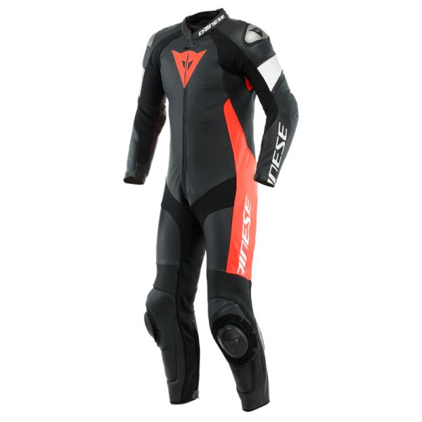 Dainese Moto Gear Dainese Tosa 1 Pcs Leather Suit Perf Black/Fluo-Red/White 23