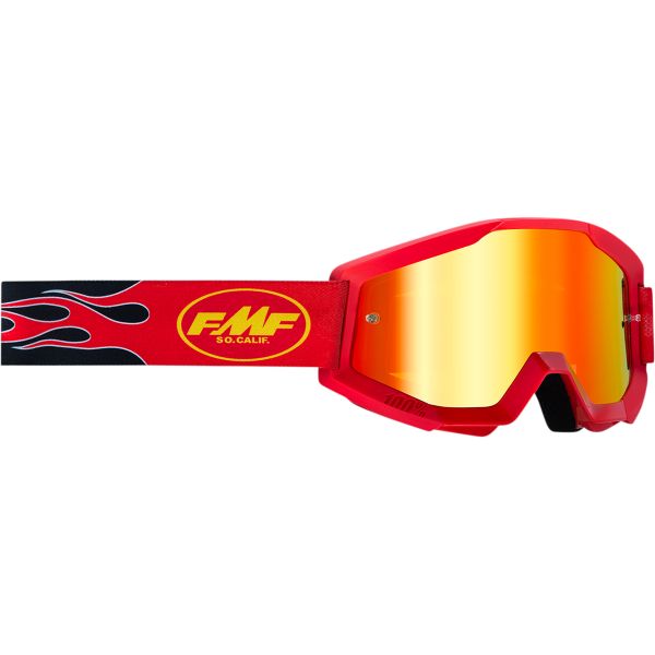 Kids Goggles MX-Enduro FMF Vision Youth Flame Goggles RedRed Mirror F-50500-251-03