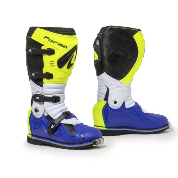 Boots MX-Enduro Forma Boots Moto Enduro Terrain Evolution TX Yellow Fluo/White/Blue Boots