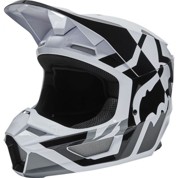 Helmets MX-Enduro Fox Racing V1 LUX HELMET, ECE [BLK/WHT]