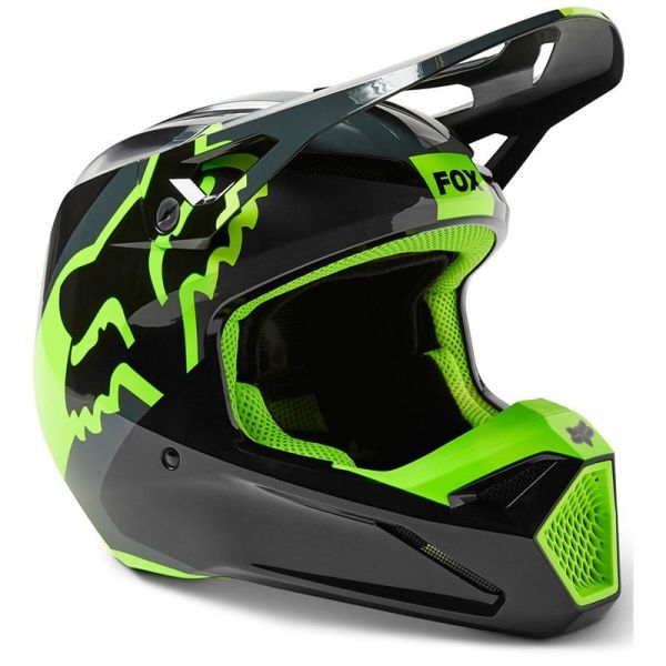 Helmets MX-Enduro Fox Racing Moto MX Helmet V1 XPOZR Dot/Ece Black/Green 23