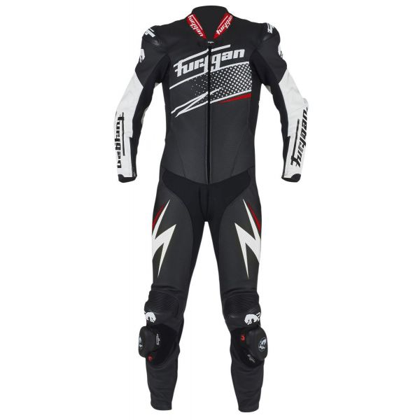 Leather Race Suits Furygan Full Ride Black/White/Red 2020 Leather Suit