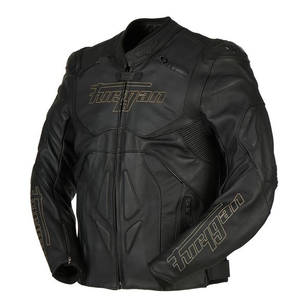 Leather Jackets Furygan Leather Moto Jacket Ghost Black-Dark Brown 6011-189