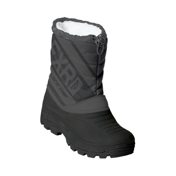  FXR Snowmobil Octane Black/Charcoal Youth Snow Boots