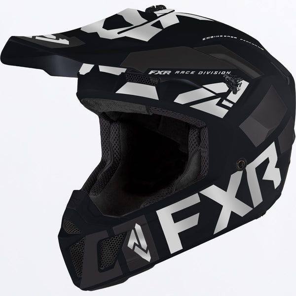 Helmets MX-Enduro FXR MX/Snowmobil Clutch Evo Le Helmet Black/Silver