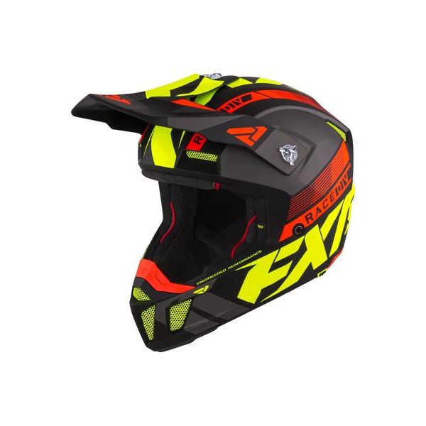 Helmets MX-Enduro FXR Clutch Boost Helmet Hi Vis/Nuke Red/Grey