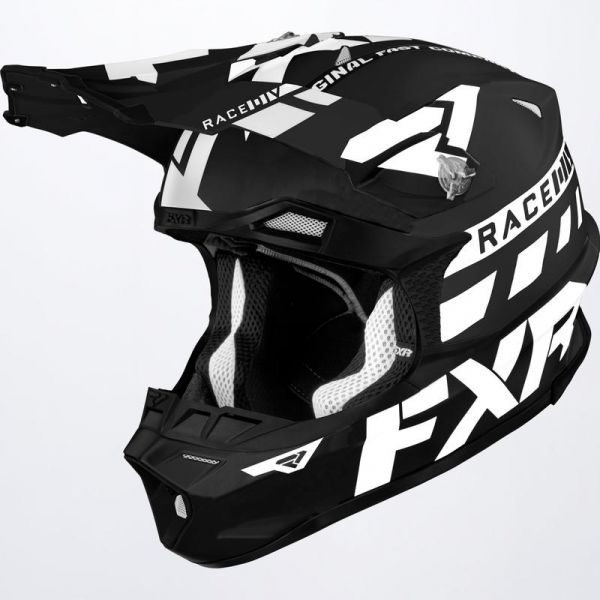 Helmets MX-Enduro FXR Snow Helmet Blade Race Div Black/White