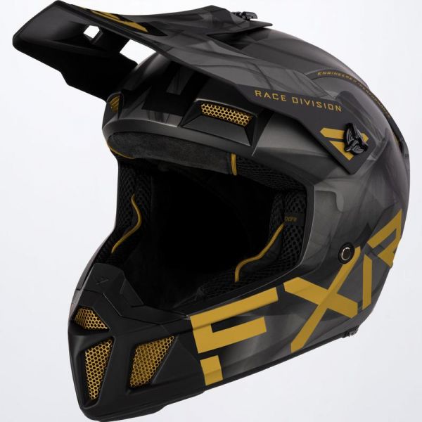 Helmets MX-Enduro FXR Snow Helmet Clutch Smoke Gold