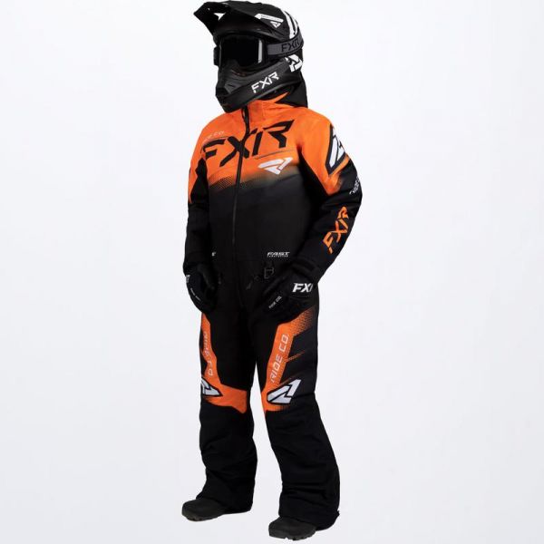 Kids Monosuits FXR Child Snow Monosuit Boost Black/Orange/White 2022 