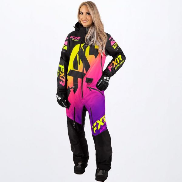 Women's Monosuits FXR Women Snowmobil Monosuit CX F.A.S.T. Insulated Neon Fusion/Black