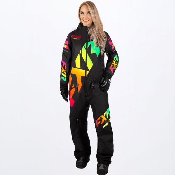 Women's Monosuits FXR Women Snowmobil Monosuit CX Lite Black/Sherbert