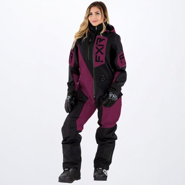 Women's Monosuits FXR Women Snowmobil Monosuit Recruit F.A.S.T. Insulated Wine/Black