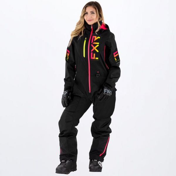 Combinezon Monosuit SNOW Dama FXR Combinezon Snowmobil Dama Recruit Insulated Black/Rasp-Hi Vis Fade