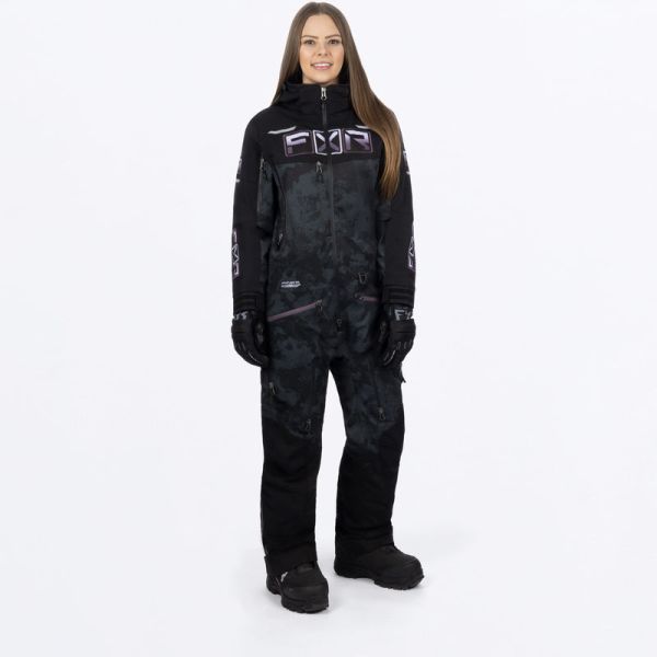  FXR Snowmobil Insulated Lady Monosuit Maverick F.A.S.T. Black Camo/Muted Grape Fade 23