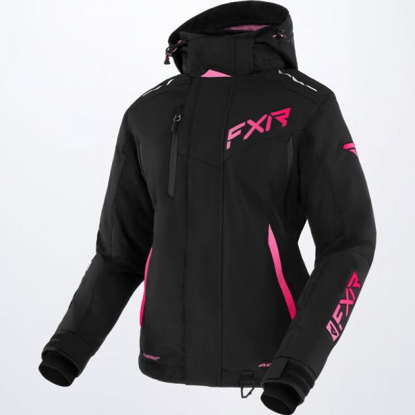  FXR Women Snowmobil Jacket Edge Black/E Pink-Raspberry Fade