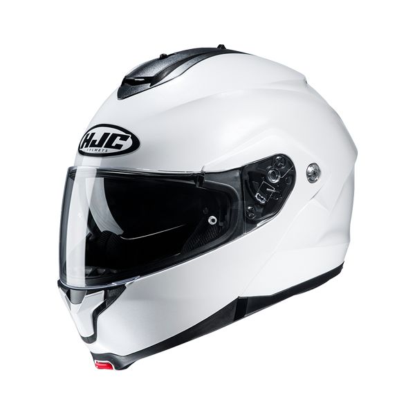 Flip up helmets HJC Flip-Up Moto Helmet C91N Solid White Glossy 24