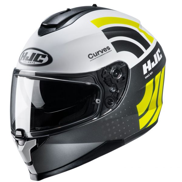 Full face helmets HJC Moto Helmet Full-Face C70 Curves Yellow Fluo