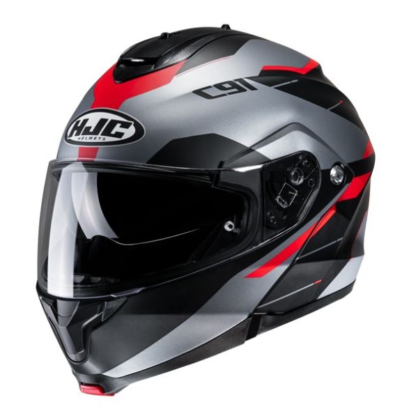Full face helmets HJC Full-Face Moto Helmet C91 Karan Silver/Black/Red 24