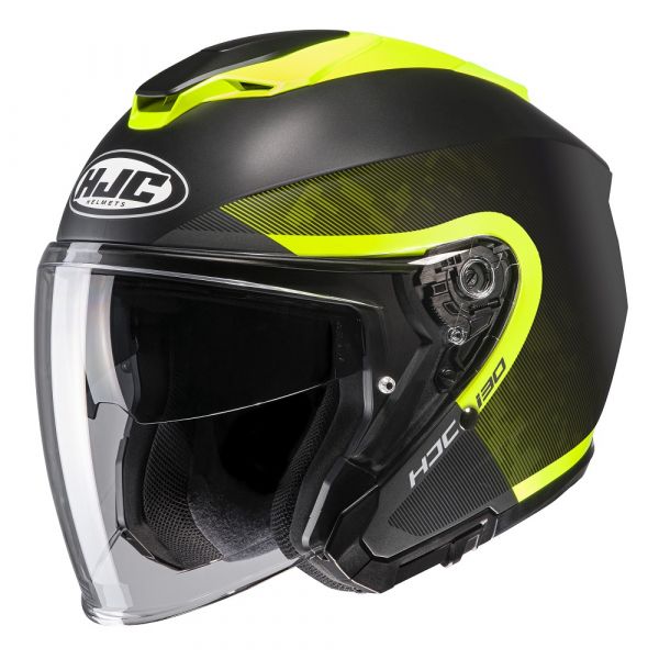 Jet helmets HJC Helmet Open Face i30 Dextra Black/Yellow Fluo