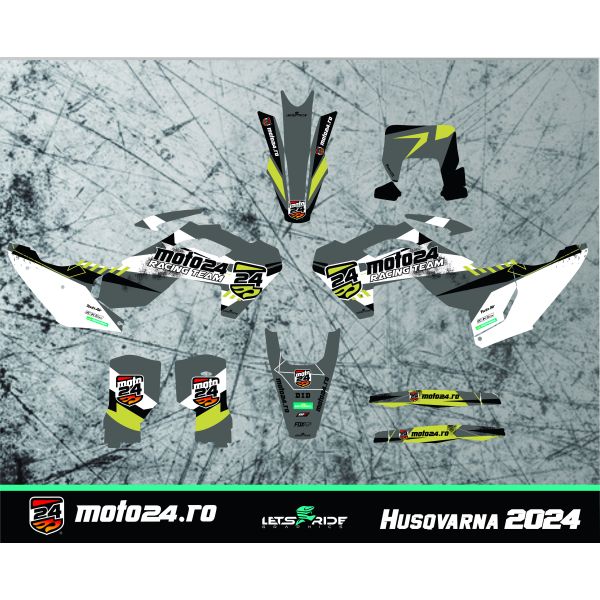 Grafice Moto Lets Ride Kit Stickere Moto24 Racing 2024 TBI Husqvarna