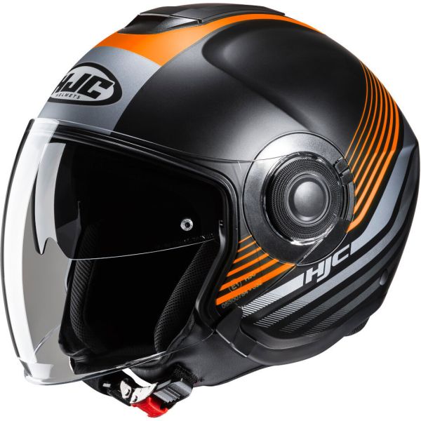  HJC Casca Moto Open-Face/Jet i40 Dova Black/Silver/Orange 24