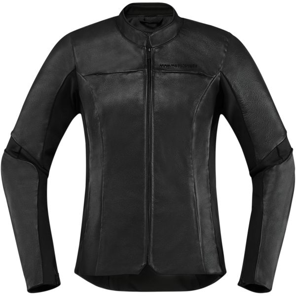  Icon Women Leather Moto Jacket Overlord Black